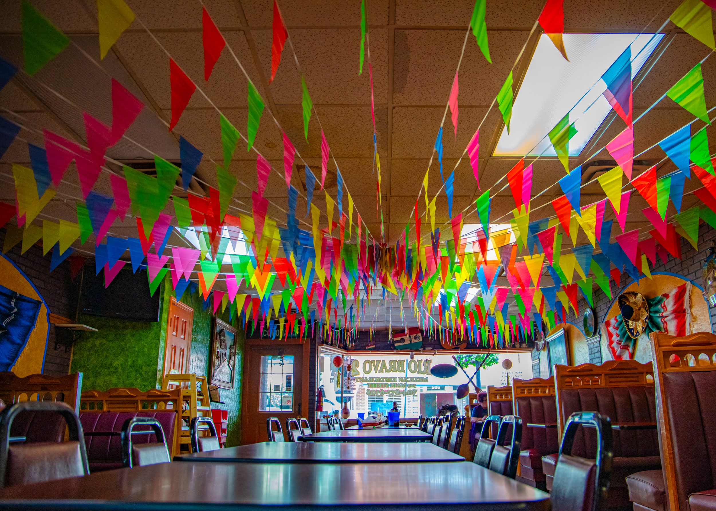 A colorful interior photographed with attention to architectural detail